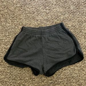 brandy melville women’s (juniors) grey and black cotton shorts